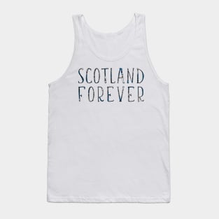 SCOTLAND FOREVER, Scottish Saltire Flag Text Slogan Tank Top